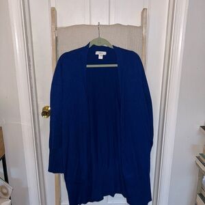 CJ Banks Royal Blue Open Front Cardigan